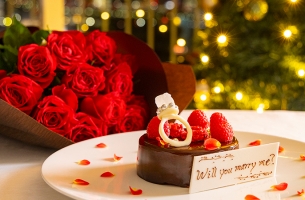 【クリスマス・プロポーズ】インルームディナー＆ダズンローズで聖夜に誓う★ラウンジアクセス＆朝食付