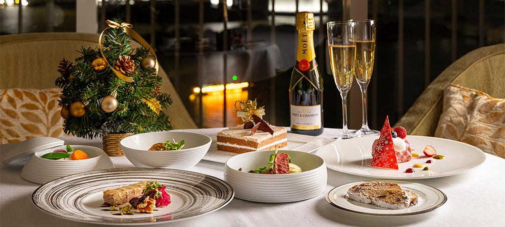 【レインボーブリッジ側ルーム確約】煌めく夜景をカップルで楽しむ★クリスマスディナーコース＆ケーキ付ステイプラン